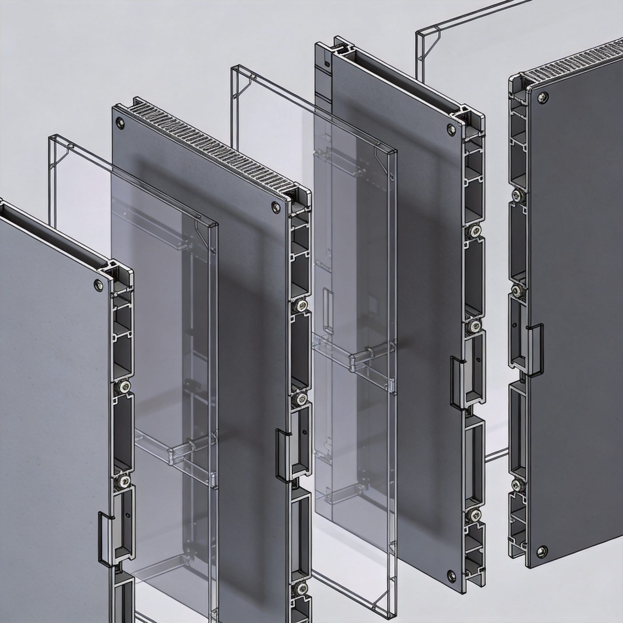 Segmented modular side panels bolted together on roller coaster track