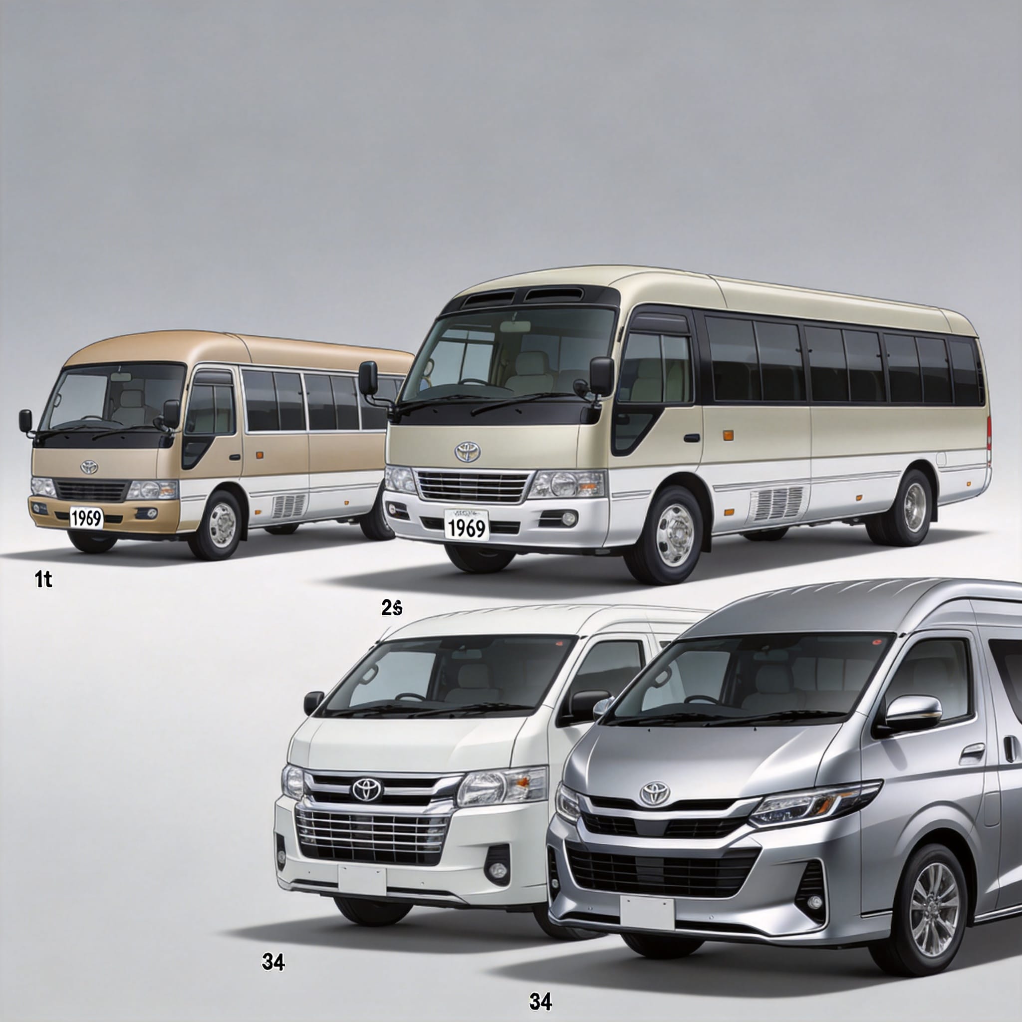 Toyota Coaster der ersten Generation von 1969, Außenansicht von der Seite