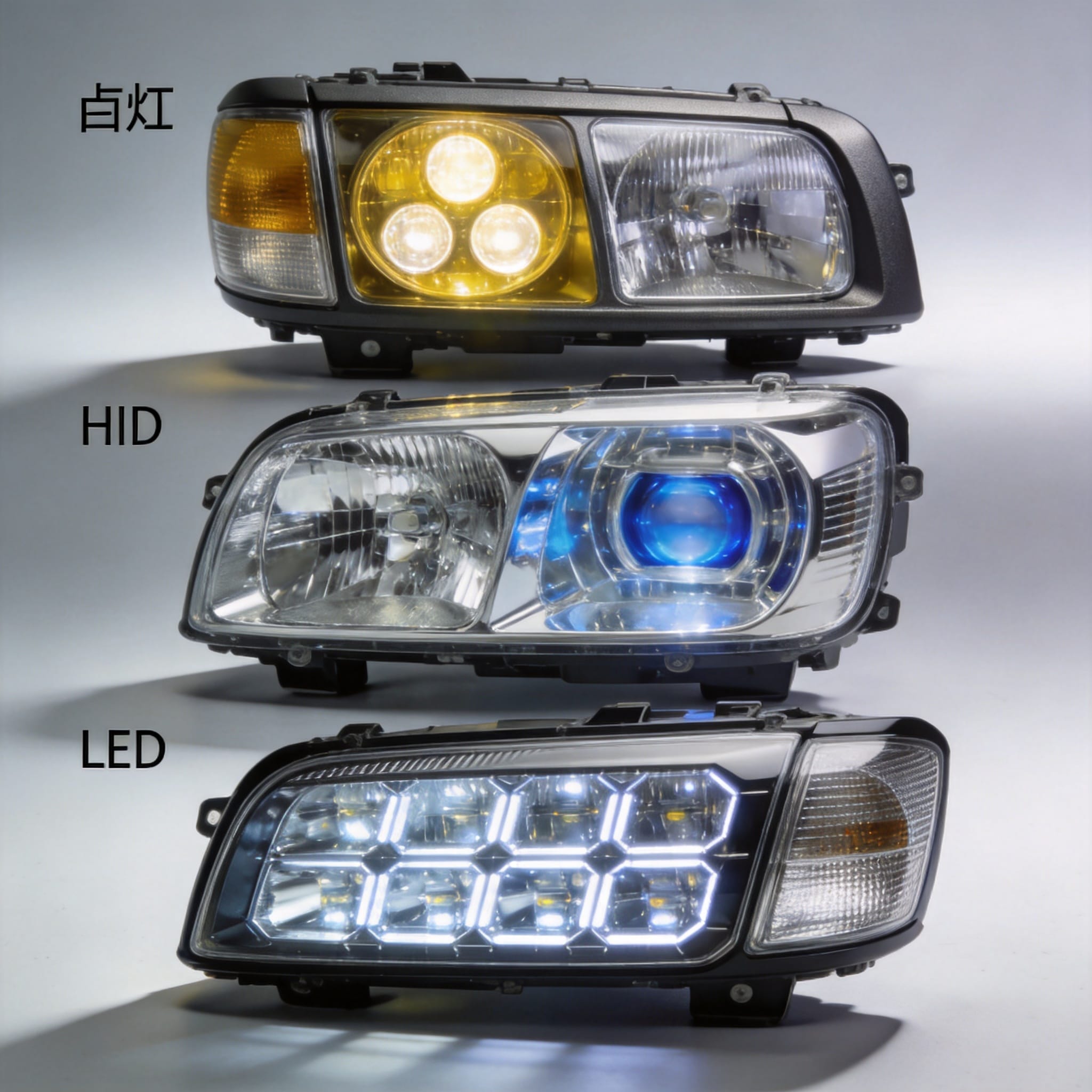 Toyota Coaster headlight technology timeline
