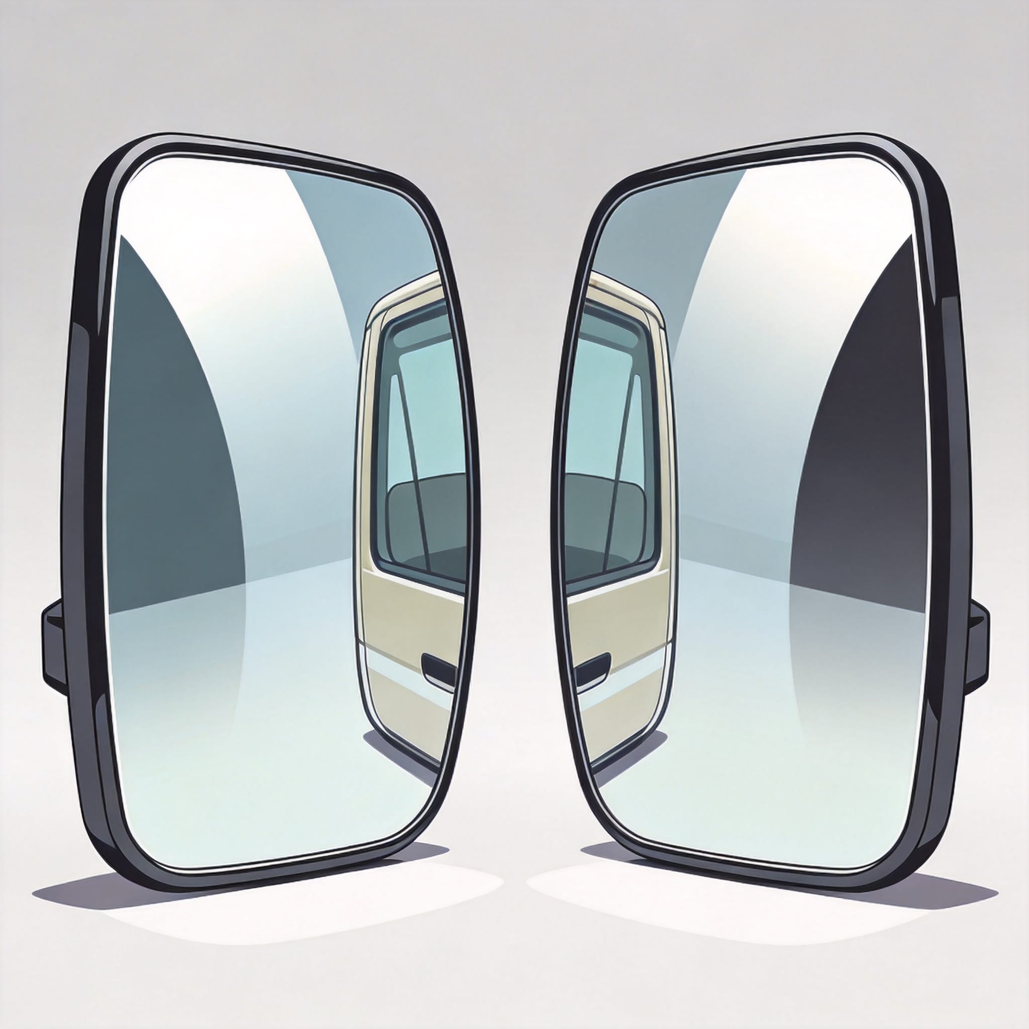Toyota Coaster mirror glass anatomy