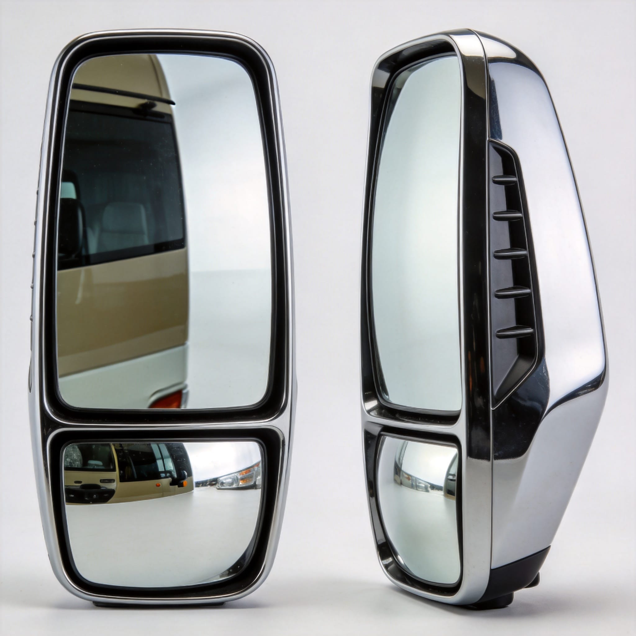 CFD analysis showing airflow around Toyota Coaster mirror housing