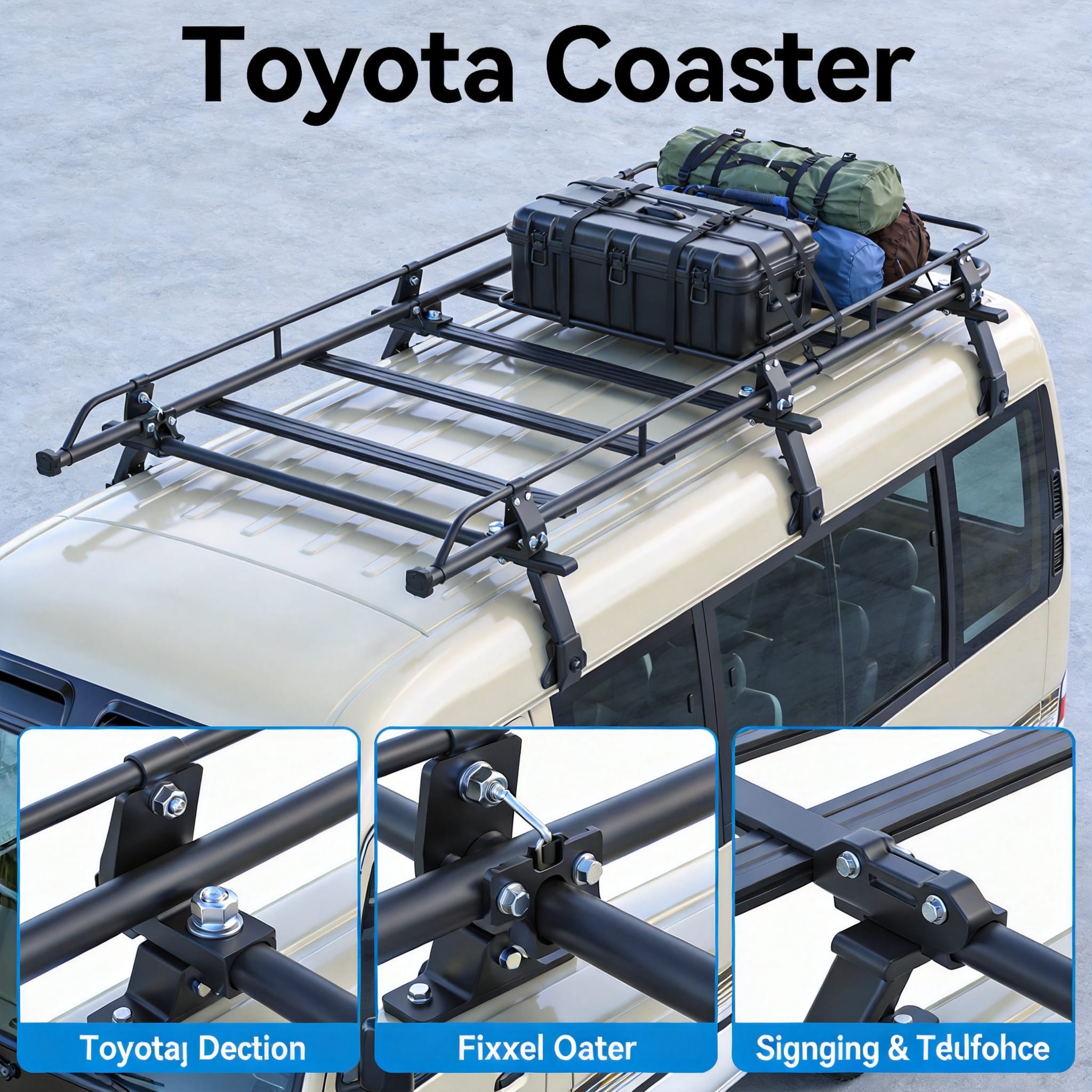 Métodos de instalación de la baca del Toyota Coaster
